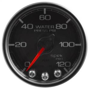 Autometer - AutoMeter GAUGE WATER PRESS 2 1/16in. 120PSI STEPPER MOTOR W/PEAK/WARN BLK/BLK SPEK - P34532 - Image 1