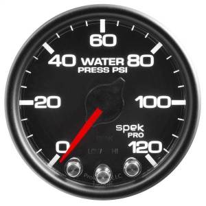 Autometer - AutoMeter GAUGE WATER PRESS 2 1/16in. 120PSI STEPPER MOTOR W/PEAK/WARN BLK/BLK SPEK - P34532 - Image 3