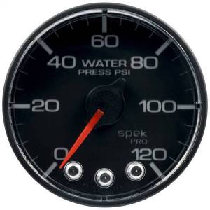 Autometer - AutoMeter GAUGE WATER PRESS 2 1/16in. 120PSI STEPPER MOTOR W/PEAK/WARN BLK/BLK SPEK - P345328 - Image 1