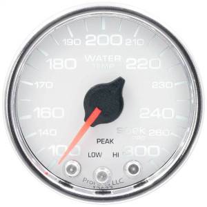 Autometer - AutoMeter GAUGE WATER TEMP 2 1/16in. 300deg.F STEPPER MOTOR W/PEAK/WARN WHT/CHRM SPE - P34611 - Image 3