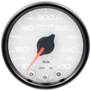Autometer - AutoMeter GAUGE WATER TEMP 2 1/16in. 300deg.F STEPPER MOTOR W/PEAK/WARN WHT/BLK SPEK - P34612 - Image 3
