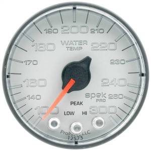 Autometer - AutoMeter GAUGE WATER TEMP 2 1/16in. 300deg.F STEPPER MOTOR W/PEAK/WARN SLVR/BLK SPE - P346228 - Image 1
