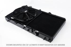 CSF Cooling - Racing & High Performance Division - CSF Cooling - Racing & High Performance Division 92-00 Civic All-Aluminum Fan Shroud w/ 12-inch SPAL Fan - Black - 2858FB - Image 6
