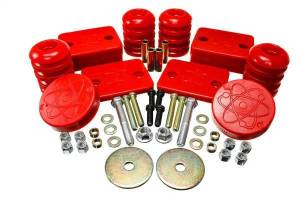 Energy Suspension Bump Stop Set Red Front And Rear Jounce Bumpers w/Spacer And Hardware - 2.6115R