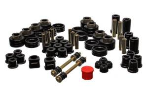Energy Suspension Hyper-Flex System Black Incl. Front Control Arm Bushing Front Sway Bar Bushings Rear Spring And Shackle Bushings Body Mount Tie Rod End Boots Performance Polyurethane - 3.18101G