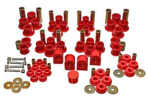 Energy Suspension Hyper-Flex System Red Incl. Front And Rear Spring Bushings Front Track Rod Bushings Front And Rear Sway Bar And End Link Bushings Performance Polyurethane - 4.18124R