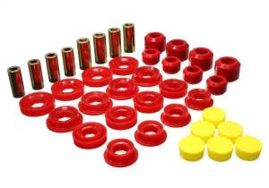 Energy Suspension Control Arm Bushing Set Front Red Must Reuse Outer Metal Shells w/Pressed In Outer Shells - 5.3145R