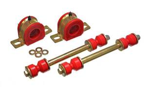 Energy Suspension Sway Bar Bushing Set Red Front Bar Dia. 32mm Incl. Sway Bar End Links Greasable Frame Bushings Performance Polyurethane - 5.5124R