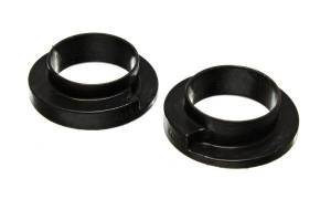 Energy Suspension Coil Spring Isolator Set Black ID 2 1/8 in. Lip OD 2.25 in. OD 3.25 in. H-1 in. 5/8 in. Riser Height Performance Polyurethane - 9.6117G