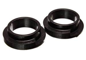 Energy Suspension Coil Spring Isolator Set Black ID 2 1/8 in. Lip OD 2.5 in. OD 3.25 in. H-1 in. 5/8 in. Riser Height Performance Polyurethane - 9.6119G