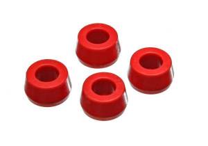 Energy Suspension Universal Shock Eyes Red Front And Rear Half Bushing Style For Large Race Hourglass ID 5/8 in. L-13/16 in. w/4 Bushings Performance Polyurethane - 9.8142R