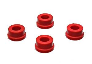 Energy Suspension Universal Shock Eyes Red Front And Rear Fits Half Of Standard Straight Eye Style ID 5/8 in. L-0.75 in. w/4 Bushings Performance Polyurethane - 9.8147R