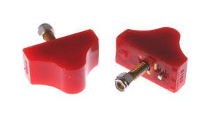 Energy Suspension Universal Bump Stop Set Red Single Hump Early GM Style H-1 11/16 in. L-2.5 in. W-1 1/8 in. Incl. 2 Per Set Performance Polyurethane - 9.9154R