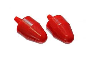 Energy Suspension Universal Bump Stop Set Red Round Pull Thru Style H-2 9/16 in. Dia. 1.75 Fits 0.5 in. Hole Dia. x 0.09375 in. Thick Incl. 2 Per Set Performance Polyurethane - 9.9166R