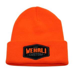 Wehrli Custom Fabrication Beanie Hat Orange - Badge - WCF100665