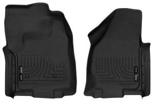 Husky Liners FRONT LINERS 2012 FORD SD REGULAR CAB TRUCKS (W/O MANUAL 4X4 TRANSFER CASE) CUSTOM MOLDED WEATHERBEATER FRONT FLOOR LINERS - BLACK. - 18721