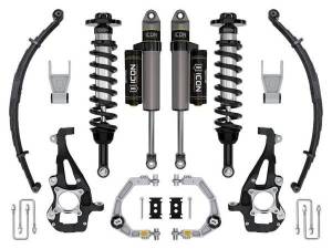 ICON Vehicle Dynamics - ICON Vehicle Dynamics 21-23 FORD F150 4WD 3.5-4.5" STAGE 2 SUSPENSION SYS BILLET UCA / LEAF PACK - K93142L - Image 1