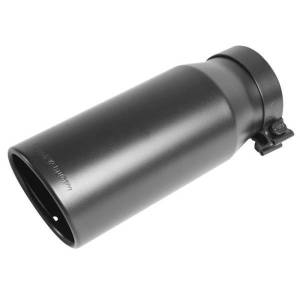 MagnaFlow Tip Stainless Black Coated Single Wall Round Single Outlet 6in Dia 5in Inlet 13in L - 35239
