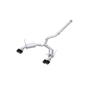 MBRP Exhaust - MBRP Exhaust 3in. Cat-BackDual Split Rear ExitQuad OutletStreet ProfileT304CF Tips - S48073CF - Image 1
