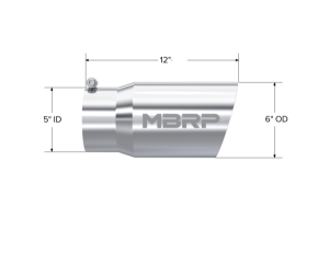 MBRP Exhaust - MBRP Exhaust Tip6in. O.D. Dual Wall Angled 5in. inlet 12in. lengthT304. - T5074 - Image 2