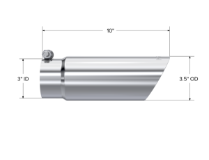 MBRP Exhaust - MBRP Exhaust Tip3in. O.D. Dual Wall Angled End 3in. inlet 12in. lengthT304 Stainless. - T5114 - Image 2