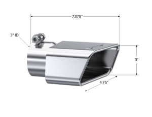 MBRP Exhaust - MBRP Exhaust Tip4in. x 2 in. IDRectangleAngled CutT304. - T5119 - Image 2