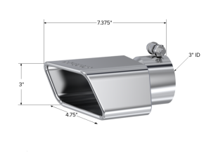 MBRP Exhaust - MBRP Exhaust Tip4in.x 2in IDRectangleAngle CutT304 Stainless Steel. - T5120 - Image 2
