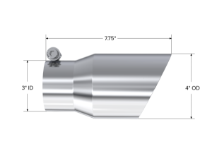 MBRP Exhaust - MBRP Exhaust Tip4in. O.D.Dual Wall Angled3in. inlet8in. lengthT304. - T5122 - Image 2