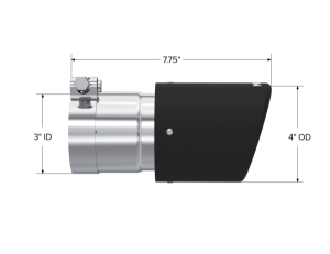 MBRP Exhaust - MBRP Exhaust Tip 4in.OD3in. inlet7.7in. LengthT304 - T5122CF - Image 2