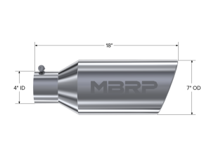 MBRP Exhaust - MBRP Exhaust Tip7in. O.D.Rolled End4in. inlet 18in. in lengthT304. - T5126 - Image 2