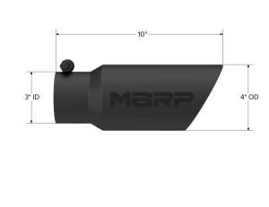 MBRP Exhaust - MBRP Exhaust Tip4in. O.D.Dual Wall Angled3in. inlet10in. lengthBLK - T5156BLK - Image 2