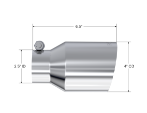 MBRP Exhaust - MBRP Exhaust Universal 2.5" InletSingle Wall Exhaust Tip. - T5176 - Image 3