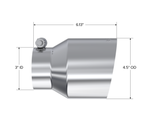 MBRP Exhaust - MBRP Exhaust 3in. Inlet Exhaust Tip. T304 Stainless Steel - T5180 - Image 2