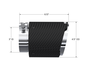MBRP Exhaust - MBRP Exhaust Tip4.5in. O.D Out3in. IDDual WallCF T304 - T5180CF - Image 3