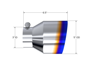 MBRP Exhaust - MBRP Exhaust 3in. Inlet Exhaust Tip. T304 Stainless Steel, Burnt End - T5184BE - Image 2