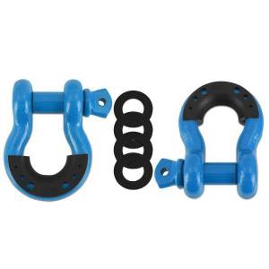 Mishimoto 3/4" Steel D-Ring Shackle Set, 2 Pieces, Blue - BNDR-BL