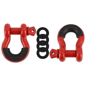 Mishimoto 3/4" Steel D-Ring Shackle Set, 2 Pieces, Red - BNDR-RD