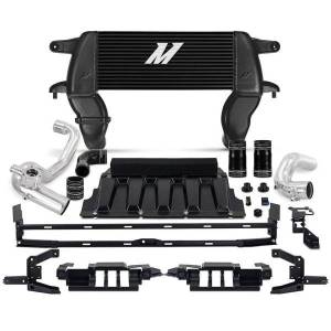 Mishimoto High-mount Intercooler Kit, 2021+ Ford Bronco 2.3L, Black Core, Polished Pipes - MMINT-BR23-21HKBKP