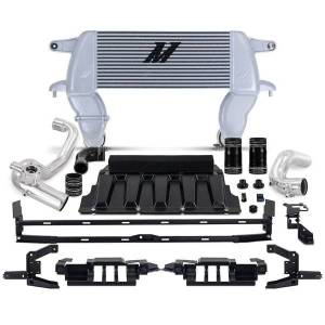 Mishimoto High-mount Intercooler Kit, 2021+ Ford Bronco 2.3L, Silver Core, Polished Pipes - MMINT-BR23-21HKSLP