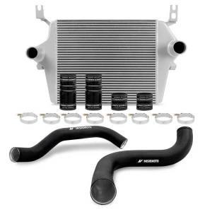 Mishimoto Ford 7.3L Powerstroke Intercooler Kit, 1999-2003 Silver Cooler, Black Pipes - MMINT-F2D-99KSLBK