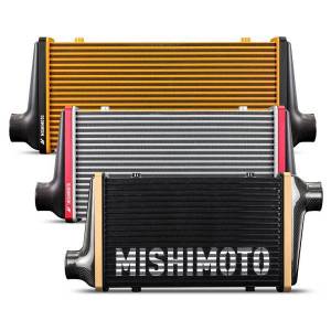 Mishimoto MMINT-UCF, Gloss Tanks, 450mm Black Core, Offset, Black Anodized V-Band - MMINT-UCF-G4B-C-BK