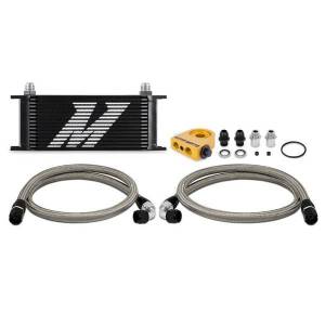 Mishimoto Universal Thermostatic Oil Cooler Kit, 16-Row, Black - MMOC-U16TBK