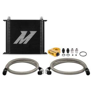 Mishimoto Universal Thermostatic Oil Cooler Kit, 34-Row, Black - MMOC-U34TBK