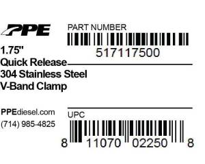 PPE Diesel - PPE Diesel 1.75 Inch V Band Clamp Stainless Steel Quick Release - 517117500 - Image 3