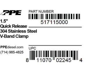 PPE Diesel - PPE Diesel 1.5 Inch V Band Clamp Quick Release - 517115000 - Image 3