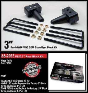 Ready Lift - ReadyLift Rear Block Kit 3 in. Cast Iron Blocks Incl. Integrated Locating Pin E-Coated U-Bolts Nuts/Washers - 66-2053 - Image 2