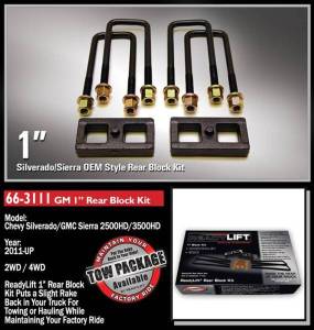 Ready Lift - ReadyLift Rear Block Kit 1 in. Cast Iron Blocks Incl. Integrated Locating Pin E-Coated U-Bolts - 66-3111 - Image 2