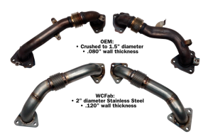 Wehrli Custom Fabrication - Wehrli Custom Fabrication 2017-2024 L5P Duramax 2" Stainless Up Pipe Kit for OEM Manifolds w/ Gaskets - WCF100624 - Image 2
