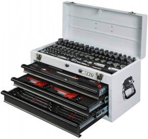 No Limit Fabrication - No Limit Fabrication Boxo Usa 185 Pcs Metric And Sae Tool With 3 Drawer Carry Box - BoxoECC20301-003R2-BK - Image 3