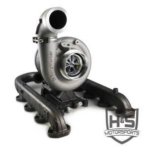 H&S Motorsports LLC 11-15 Ford Powerstroke 6.7 SX-E Turbo Kit Raw Aluminum - 122007-63